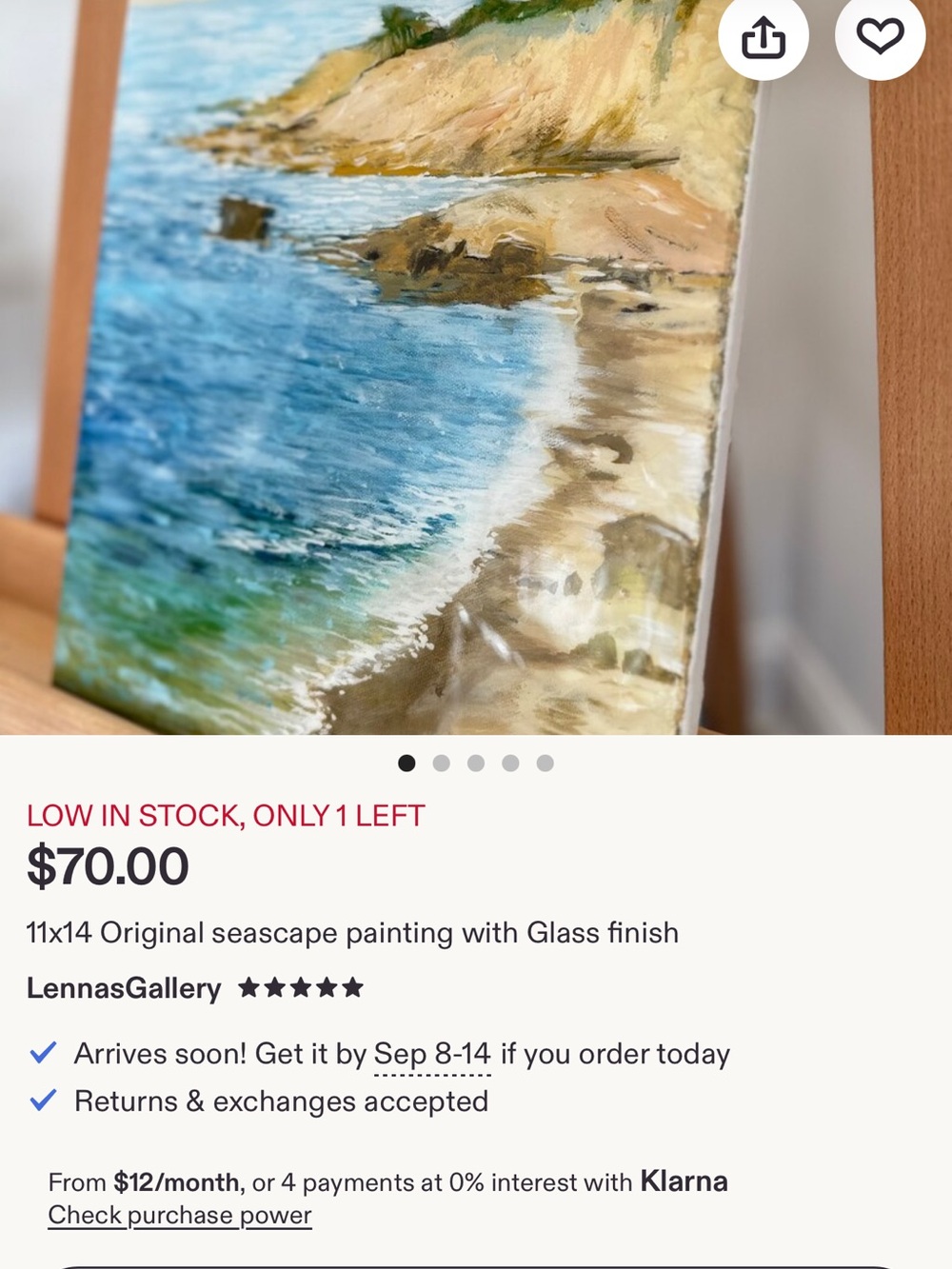 Gallery Blue & Tan Coastal Cliff Seascape
